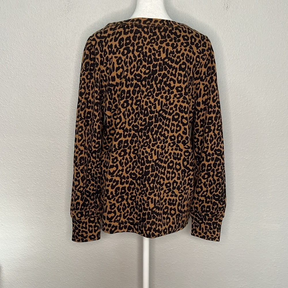 Loft Puff Shoulder Leopard Top Size Medium - Picture 3 of 10